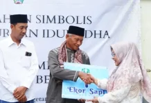 Dua Sapi Kurban Diterima Masjid Agung Baitussalam dari Pemkab Magetan