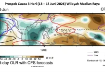 Cuaca Madiun Raya 13 - 15 Juni, Cerah - Cerah Berawan, Potensi Hujan Ringan Skala Lokal