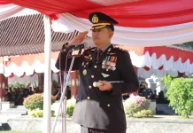 Kapolres Magetan Sampaikan Amanat Kapolda Jatim di Upacara HUT Bhayangkara ke-80