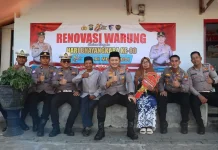 Renovasi Warung Milik Warga, Warnai Hari Bhayangkara Ke-80 Polres Magetan