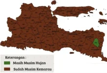 Dasarian III Juni, Hampir Seluruh Wilayah Jawa Timur Telah Memasuki Musim Kemarau