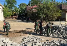 Sasaran Fisik TMMD Bulu Lor Dikerjakan Penuh Semangat Kebersamaan