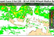 Kemarau, Beberapa Wilayah di Jawa Timur Berpotensi Hujan Lokal, 28 – 30 Juli 2026.