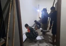 Lembur Malam, Babinsa Bulu Lor Kawal Pelaksanaan TMMD ke-129