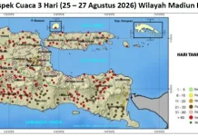 Cuaca Madiun Raya 25-27 Agustus 2026, Cerah-Cerah Berawan, Udara Kabur di Pagi Hari.