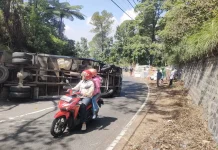 Truk Mangga Terguling di Sarangan Magetan, Rem Diduga Bermasalah