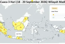 Cuaca Madiun Raya 18-20 September, Cerah Berawan, Waspadai Hujan Lokal Ngawi, Magetan
