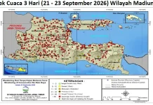Cuaca Madiun Raya 21-23 September, Didominasi Cerah-Berawan, Suhu Relatif Hangat.