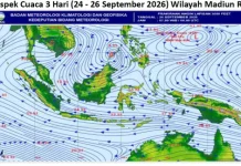 Cuaca Madiun Raya 24-26 September 2026, Cerah-Berawan, Suhu Siang Hari Relatif Panas.