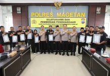 13 Korlap PSHT Magetan Terima Penghargaan dari Kapolres