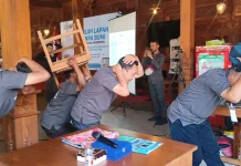 Simulasikan Gempa, BMKG Gelar Sekolah Lapang di Magetan