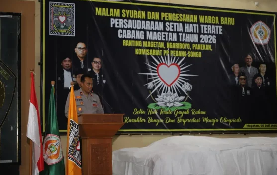 Ratusan Personel Amankan Pengesahan Warga Baru PSHT di Magetan