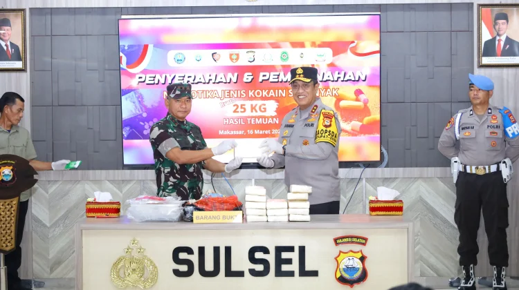 Polda Sulsel Musnahkan Narkotika Jenis Kokain