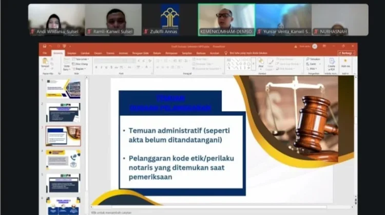 Kemenkum Sulsel Evaluasi Hasil Pemeriksaan Protokol Notaris