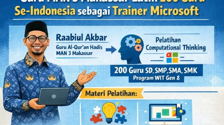 Guru MAN 3 Makassar Latih 200 Guru Jadi Trainer Microsoft