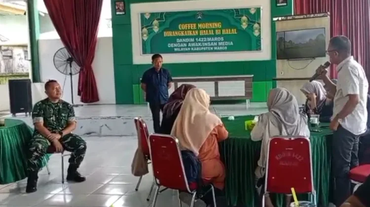 Perkuat Kemitraan dengan Media, Dandim Maros Bahas Program Prioritas Daerah