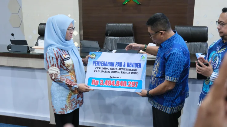 Perumda Air Tirta Setor Dividen Rp3,49 Miliar ke Pemkab Gowa