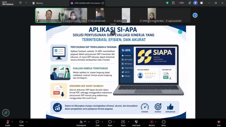 Pengenalan Aplikasi SI-APA, Dorong Digitalisasi Penyusunan dan Penilaian SKP