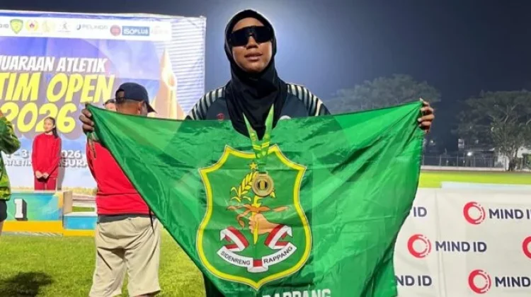 Atlet Atletik Asal Sidrap Erina Afifah Raih Emas Jatim Open 2026