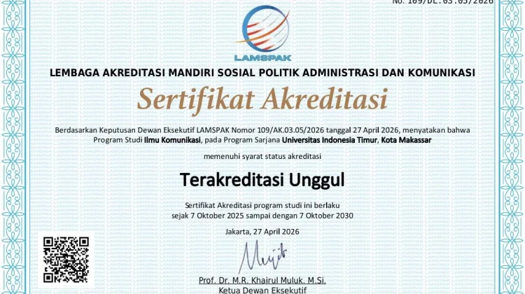 Prodi Ilmu Komunikasi UIT Raih Akreditasi Unggul Pertama di LLDIKTI Wil IX