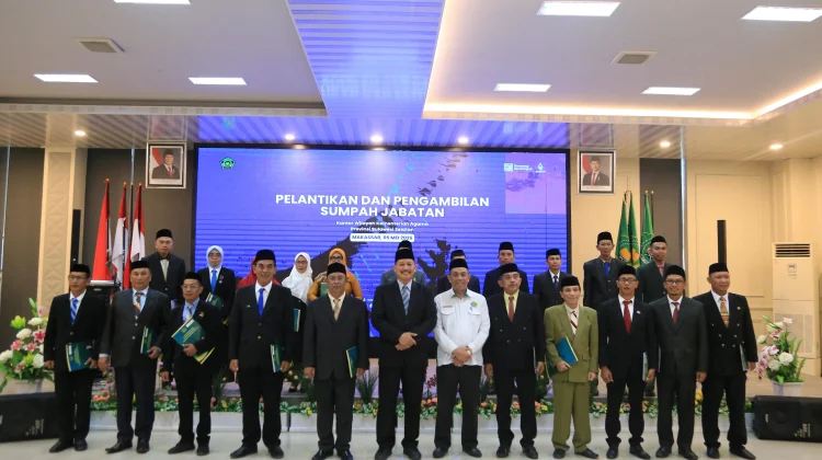 Perkuat Tata Kelola, Kemenag Sulsel Lantik Pejabat Baru di Berbagai Daerah