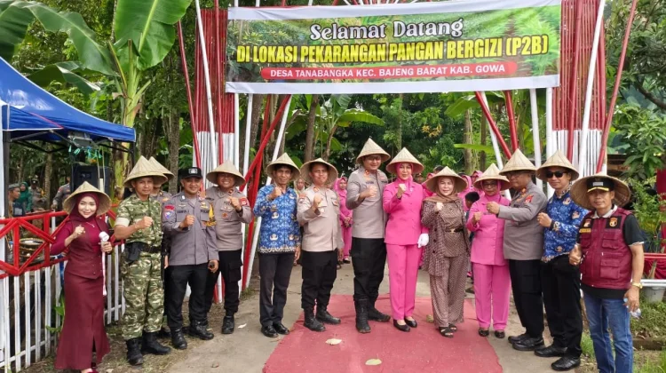 Launching Pekarangan Pangan Bergizi (P2B) Polsek Bajeng Resmi Dibuka Kapolres Gowa