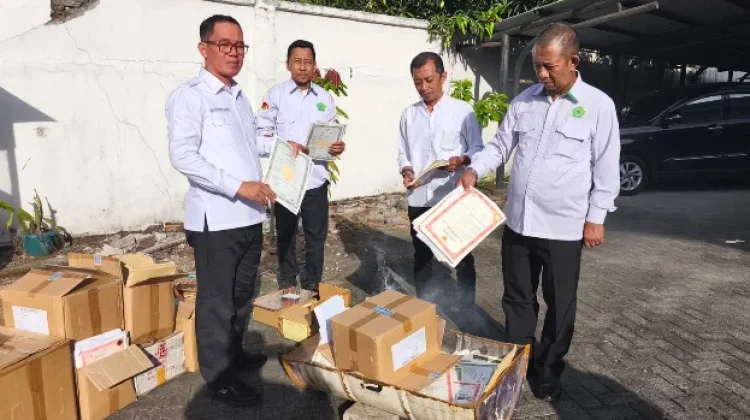 Kemenag Sulsel Musnahkan 16.387 Blangko Ijazah Madrasah