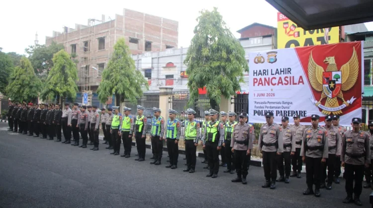 Polres Parepare Gelar Upacara Hari Lahir Pancasila