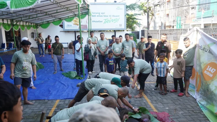 Pegadaian Wilayah IV Sulselbarra Salurkan Daging Kurban ke Masyarakat