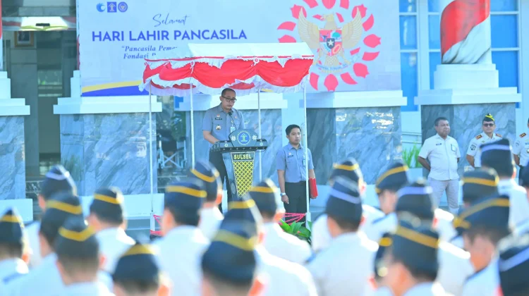 Kemenkum Sulsel dan Tiga Kanwil Lainnya Gelar Upacara Hari Lahir Pancasila