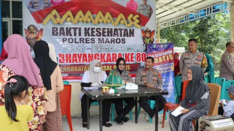 Polres Maros Bawa Layanan Kesehatan Gratis ke Perbukitan Tompobulu