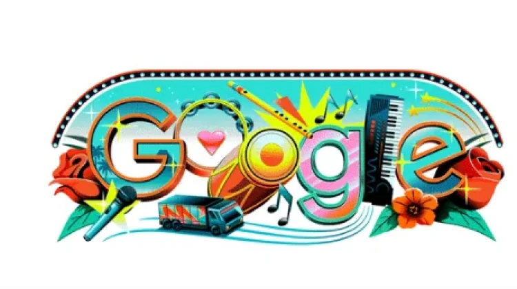 Tampilan Google Doodle Angkat Identitas Musik Dangdut Indonesia