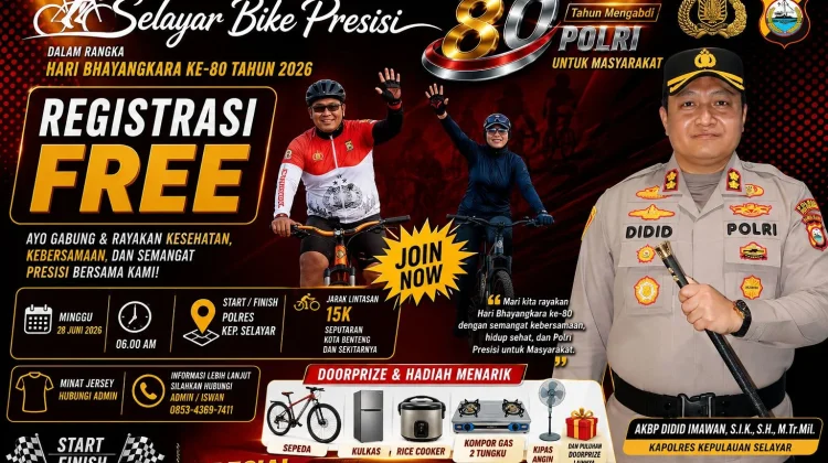 Doorprize Menarik, Kapolres Ajak Warga Ikuti Sepeda Santai “Selayar Bike Presisi”