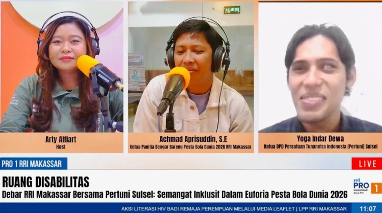 RRI Makassar Gelar Debar Piala Dunia Bersama Pertuni Sulsel