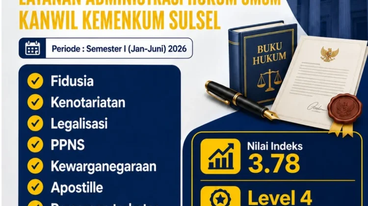 Masyarakat Sulsel Dinilai Paham Layanan AHU, Indeks Pemahaman Kemenkum Sulsel