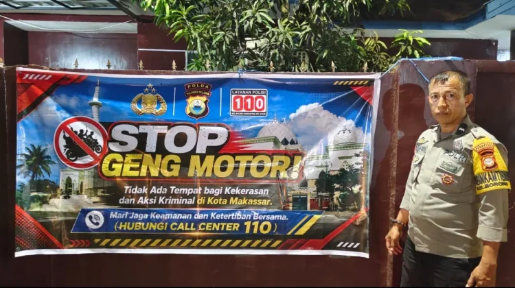 Polsek Manggala Pasang Spanduk "Stop Geng Motor" di Delapan Kelurahan