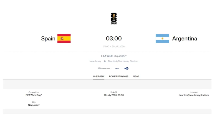 Final Piala Dunia 2026 Pertemukan Argentina dan Spanyol