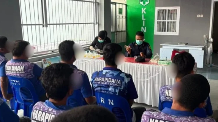 Rutan Selayar Gelar Tes Urine Warga Binaan dan Pegawai,  Hasil Negatif Narkoba