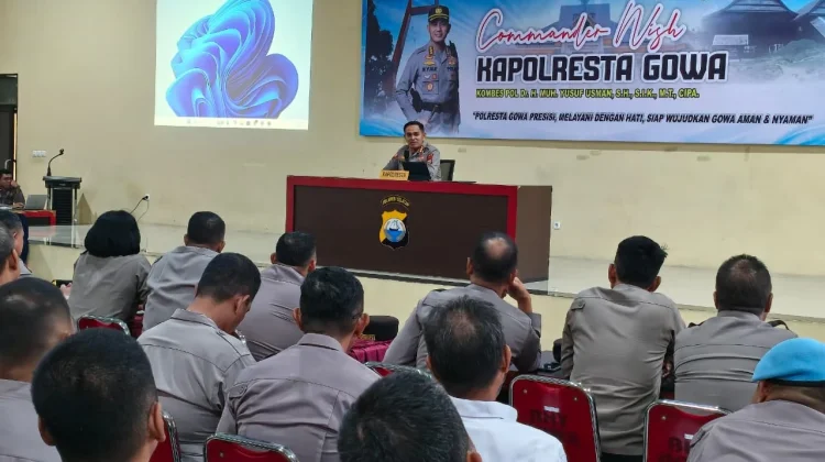 Kapolresta Gowa Paparkan Sembilan Commander Wish Pedoman Kinerja Personel