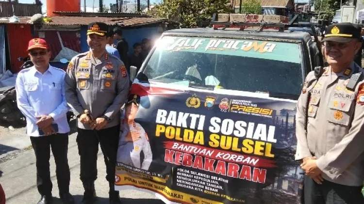 Polda Sulsel Bantu 310 Warga Pesisir Terdampak Kebakaran