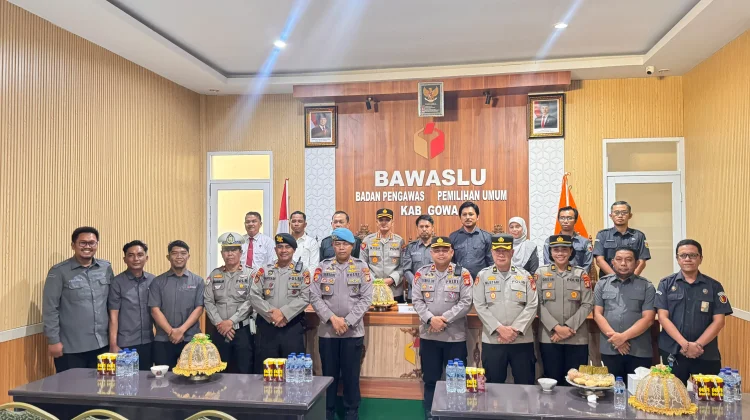 Perkuat Sinergitas Antar Lembaga, Kapolresta Gowa Silaturahim ke Bawaslu