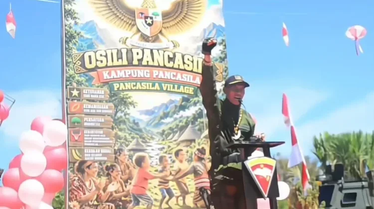 Satgas Yonif 725/Woroagi Buka Kampung Merah Putih "O Sili Pancasila" di Jayawijaya