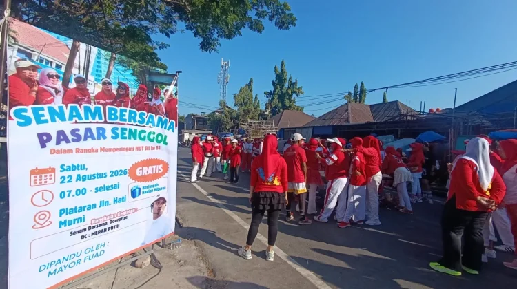 Pasar Senggol Bergoyang, Pedagang Semarakkan HUT ke-81 RI dengan Senam dan Games