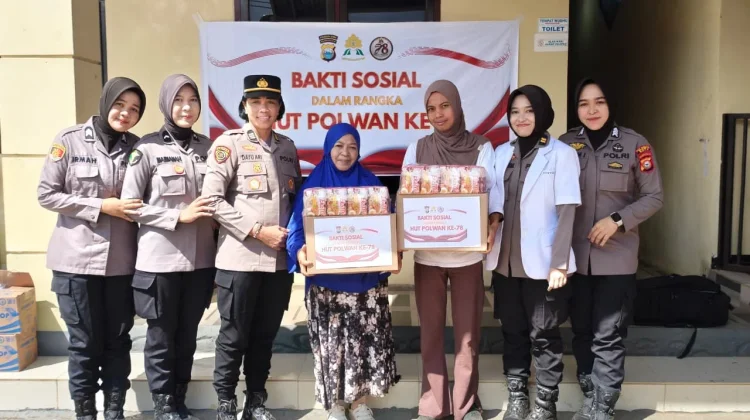 Sambut HUT Polwan ke-78, Polwan Polresta Gowa Gelar Bakti Sosial dan Bakti Kesehatan