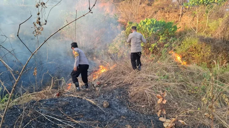 Kepolisian Gerak Cepat Atasi Kebakaran Lahan di Perbukitan Moncongloe