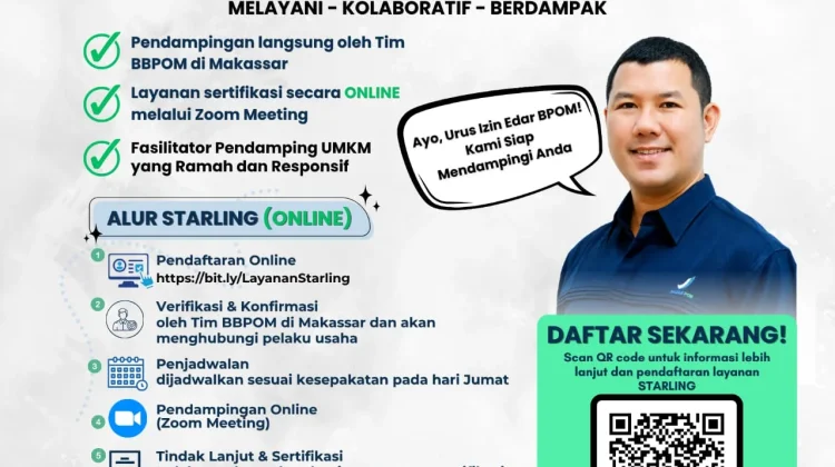 STARLING BBPOM Makassar Dorong UMKM Naik Kelas dan Perluas Akses Pasar