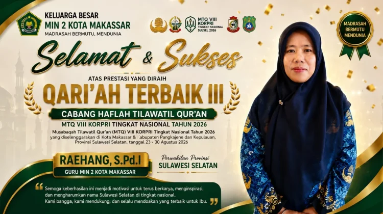 Guru MIN 2 Kota Makassar Raih Prestasi di MTQ Korpri Nasional