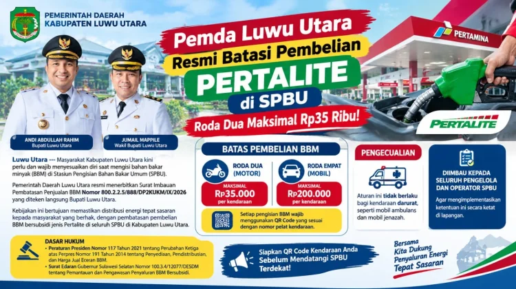 Pemda Lutra Batasi Pembelian Pertalite di SPBU Maximal Rp.35 Ribu