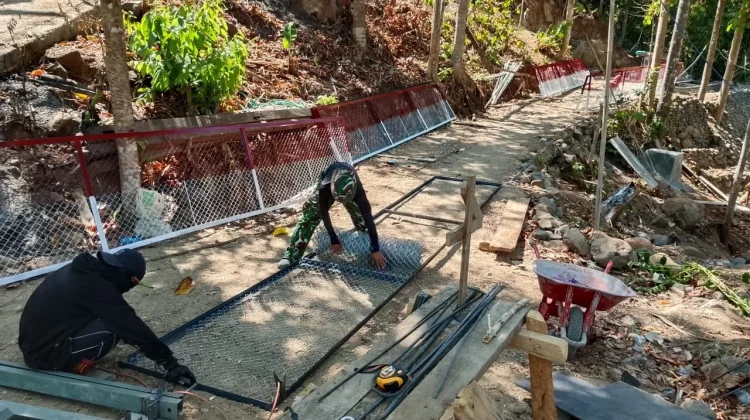 Pembangunan Jembatan Gantung Buakkang Gowa Capai 89 Persen