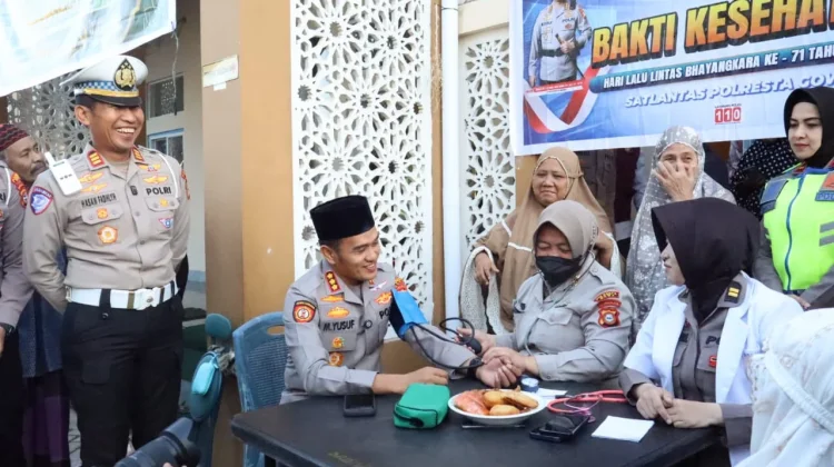 Satlantas Gowa Gelar Bakti Kesehatan Jelang HUT Lantas Bhayangkara ke-71